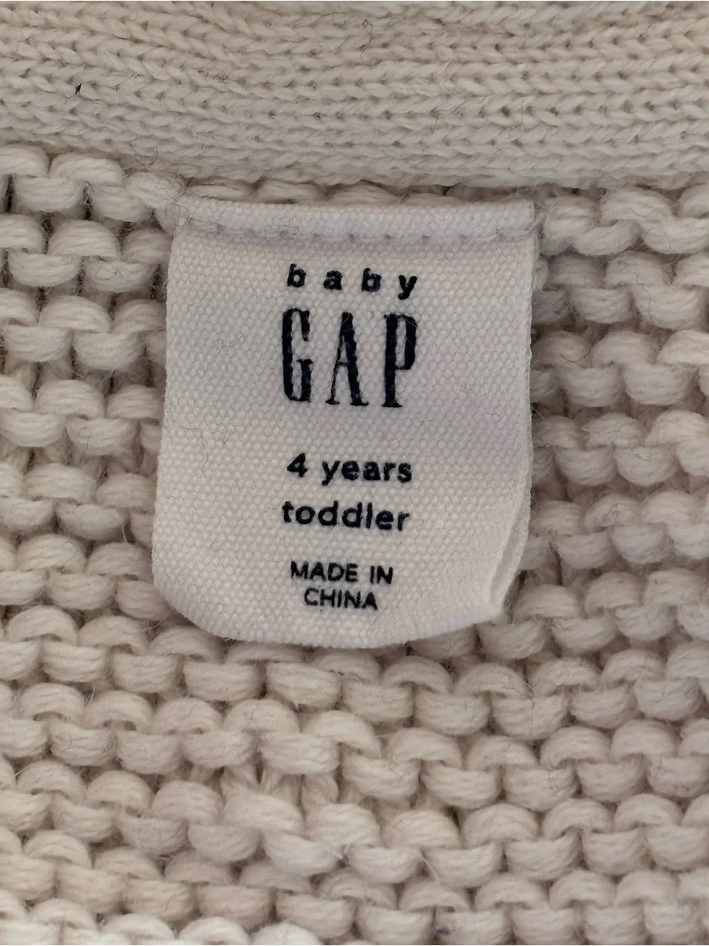 GAP Cream Hooded Zip-Up Knit Cardigan